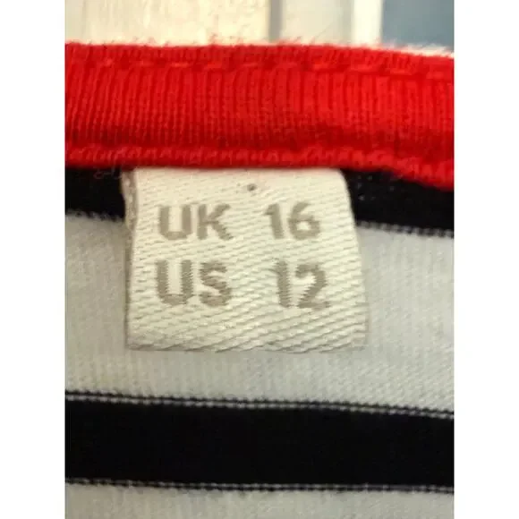 Boden Ella long sleeve Breton  striped cotton white and black US 12 - Picture 4 of 8
